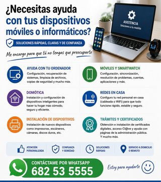 Servicio ayuda informática, tecnológica a domicilo