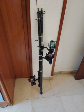 3 cañas de pescar