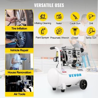 Compresor de Aire 20.8 L, Compresor de Aire Portátil 1 HP, Compresor de Aire Sin Aceite Tanque de Acero 750W, Compresor Pancake 115 PSI, Compresor Ultra Silencioso para Reparaciones en el Hogar, I...