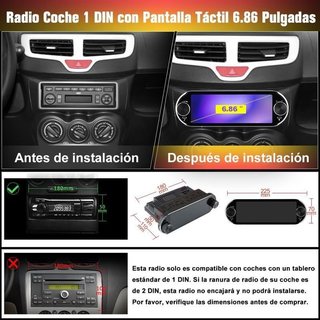 Radio coche Android 14 pantalla táctil 1DIN NUEVO