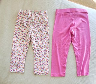 Leggings bambina 6-7 anni fantasia floreale e rosa