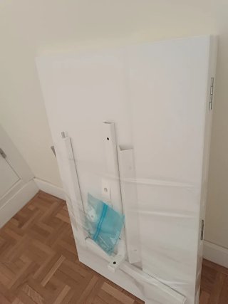 NORBERG Mesa plegable de pared, blanco, 74x60 cm