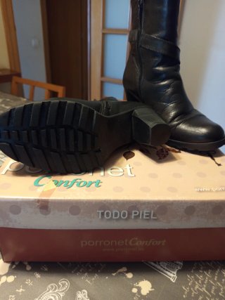 Botines Porronet Piel Negros Talla 38