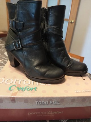 Botines Porronet Piel Negros Talla 38