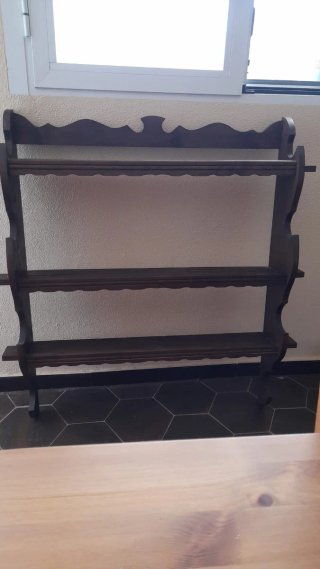 Conjunto Mueble Castellano Madera y Piel
