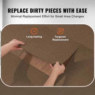 Lastre di moquette autoadesive, lastre quadrate da 18 «x 18", lastre di moquette morbide e imbottite, facile installazione fai-da-te per camera da letto, soggiorno, interni ed esterni...