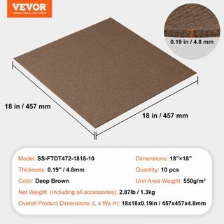 Lastre di moquette autoadesive, lastre quadrate da 18 «x 18", lastre di moquette morbide e imbottite, facile installazione fai-da-te per camera da letto, soggiorno, interni ed esterni...