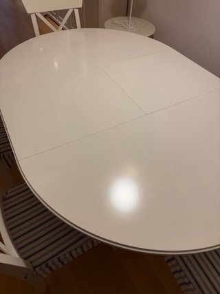 Mesa redonda extensible + 6 sillas LIATORP IKEA