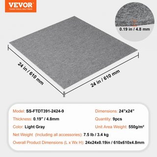 Losetas autoadesive per moquette, quadrati da 24" x 24", piastrelle per moquette per pavimenti, piastrelle per moquette morbide e imbottite, facile installazione fai-da-te per camera da letto, soggiorno, interni e altro