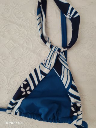 Costume da bagno bikini donna blu e bianco