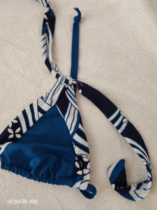 Costume da bagno bikini donna blu e bianco
