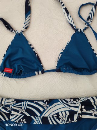 Costume da bagno bikini donna blu e bianco