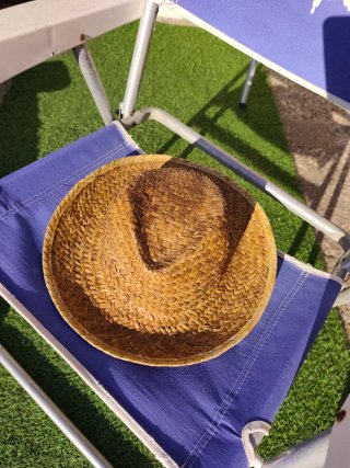 Sombrero de mimbre estilo cowboy Unisex