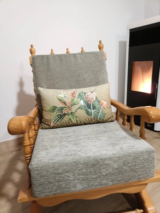 Sofá 3 plazas y sillón mecedora provenzal