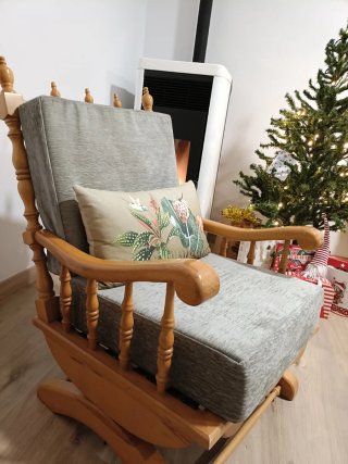 Sofá 3 plazas y sillón mecedora provenzal