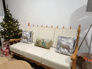 Sofá 3 plazas y sillón mecedora provenzal