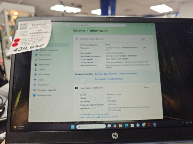 Ordenador portátil HP Plata y Negro