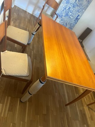Mesa de comedor extensible de madera