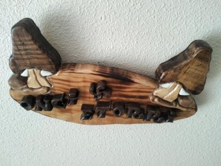 Letrero de madera Ongi Etorri.