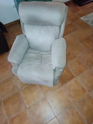 Sillón relax tela beige/gris muy comodo