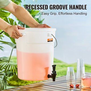 Dispensatore di Bevande, Dispensatori da 5 Galloni per Feste, Dispensatore di Plastica con Rubinetto e Coperchio, Dispensatore di Tè Ghiacciato, Limonata, Succo, Acqua, per Ristoranti, Hot...