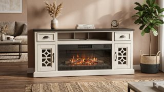 Mueble consola Bayside Furnishings con chimenea