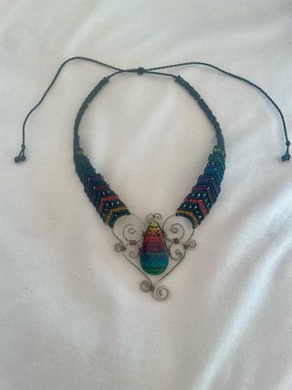Collar Hippie Macramé Mariposa Multicolor