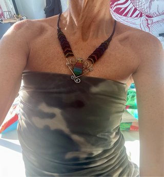 Collar Hippie Macramé Mariposa Multicolor