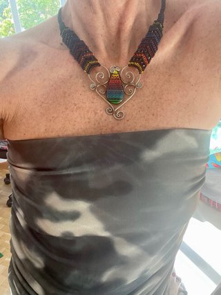 Collar Hippie Macramé Mariposa Multicolor