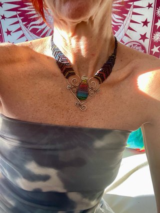 Collar Hippie Macramé Mariposa Multicolor