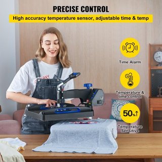Máquina de Prensa Térmica, 30.48 x 38.1 cm, Calentamiento Rápido, Impresora Digital de Transferencia de Vinilo para Camisetas, Bolsa de Lona, Almohada, Banner, Azul