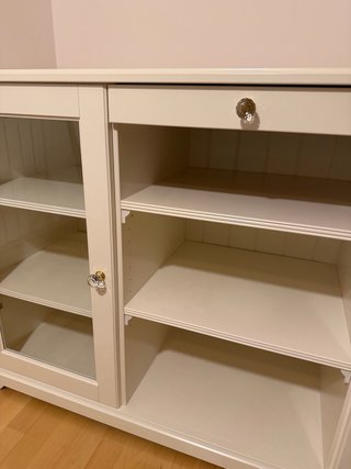 Aparador IKEA LIATORP Blanco madera y cristal