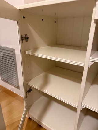 Aparador IKEA LIATORP Blanco madera y cristal