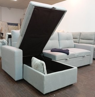 Sofá Cama, PAU Tela, Gris, Cómodo. ¡EN OFERTA!