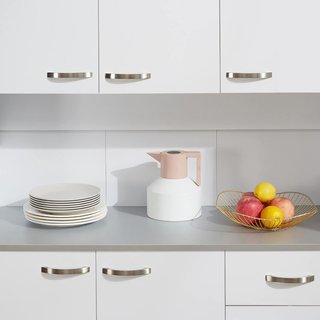 Credenza da Cucina con Armadietti, Cassetto e Superficie per Microonde, Mobile Dispensa Stretto con Porte e Ripiani Regolabili, Mobile Cucina per Soggiorno, Sala da Pranzo, 101X39X180 Cm, Bianco