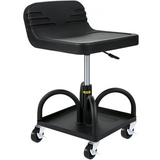 Sgabello da officina mobile, capacità 300LBS/136 kg, altezza regolabile da 15.7 in/40 cm a 20.5 in/52.1 cm, sedile da meccanico con ruote girevoli a 360 gradi e vassoio portautensili, per...