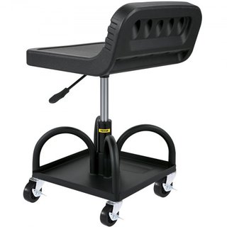 Sgabello da officina mobile, capacità 300LBS/136 kg, altezza regolabile da 15.7 in/40 cm a 20.5 in/52.1 cm, sedile da meccanico con ruote girevoli a 360 gradi e vassoio portautensili, per...