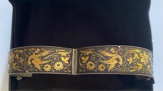 Bracciale rigido oro e nero