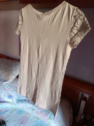 Camiseta Tezenis encaje beige talla S