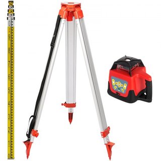 Nivel láser rotativo rojo Autonivelante Medición Nivel láser autonivelante escaneo rotativo de 360 grados 500m + trípode + varilla de 5m