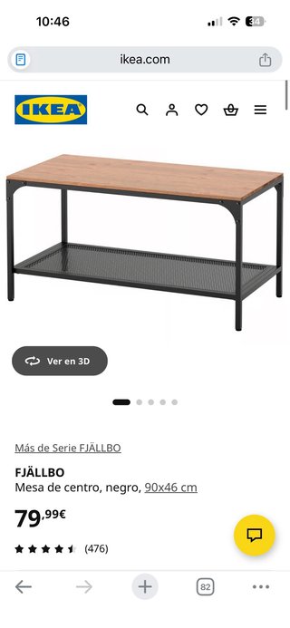 Mesa centro baja madera y metal