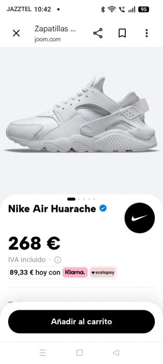 Nike Air Huarache White/Pure Platinum.
