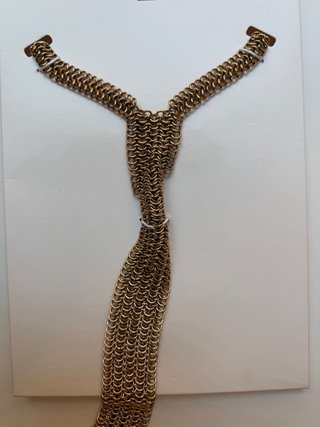 Collar Zara estilo corbata metal dorado