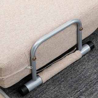 Sofá Cama de 2 Plazas 3 en 1 Convertible en Sillón Reclinable con Respaldo Regulable y 4 Cojines Acolchados, 102X82X81 Cm, Beige