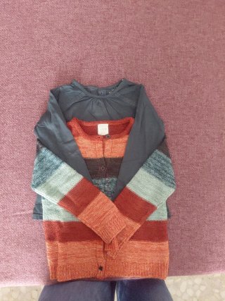 Conjunto Gocco Camiseta verde y Cárdigan Talla 5