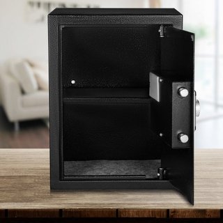 Cassaforte, salvadanaio da 60 litri con blocco per impronte digitali e tastiera digitale, casseforti domestiche ignifughe con ripiano rimovibile, cassetta di sicurezza a parete per effetti...