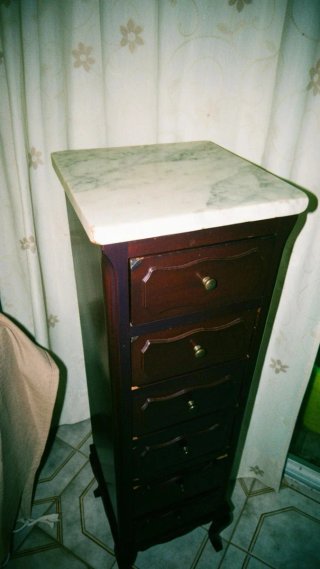 Mueble vintage madera mármol