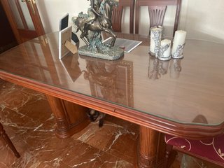 Mesa de salón extensible con cristal