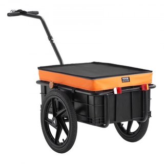 Remolque de Carga para Bicicleta, Capacidad de Carga de 88 lbs/39.9 kg, Carro de Bicicleta de Alta Resistencia, Almacenamiento Compacto Plegable con Enganche Universal, Cubierta Impermeable, Rueda...