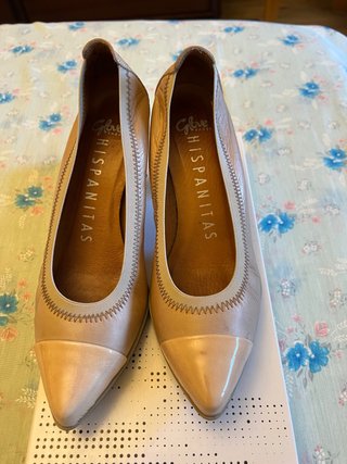 Zapatos Hispanitas Beige/rosa palo, de tacón